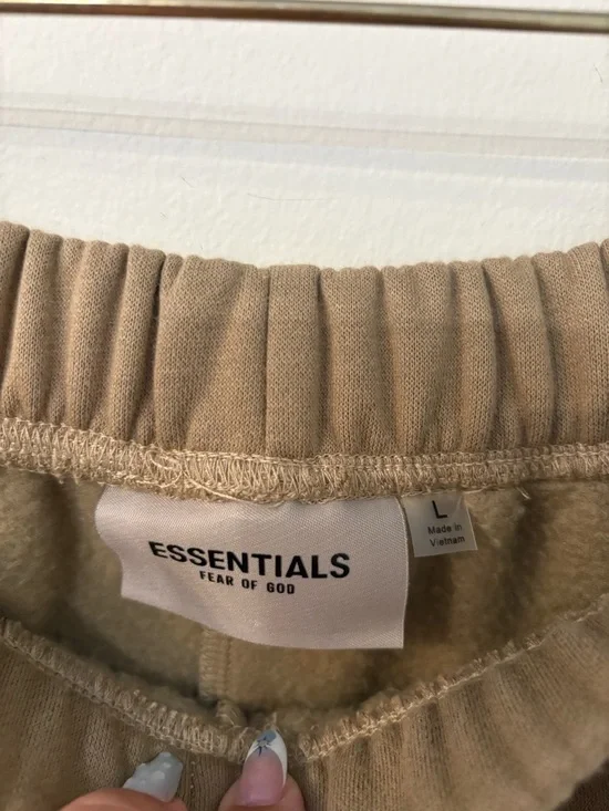 Essentials Beige Drawstring Lounge Shorts - Picture 4 of 5